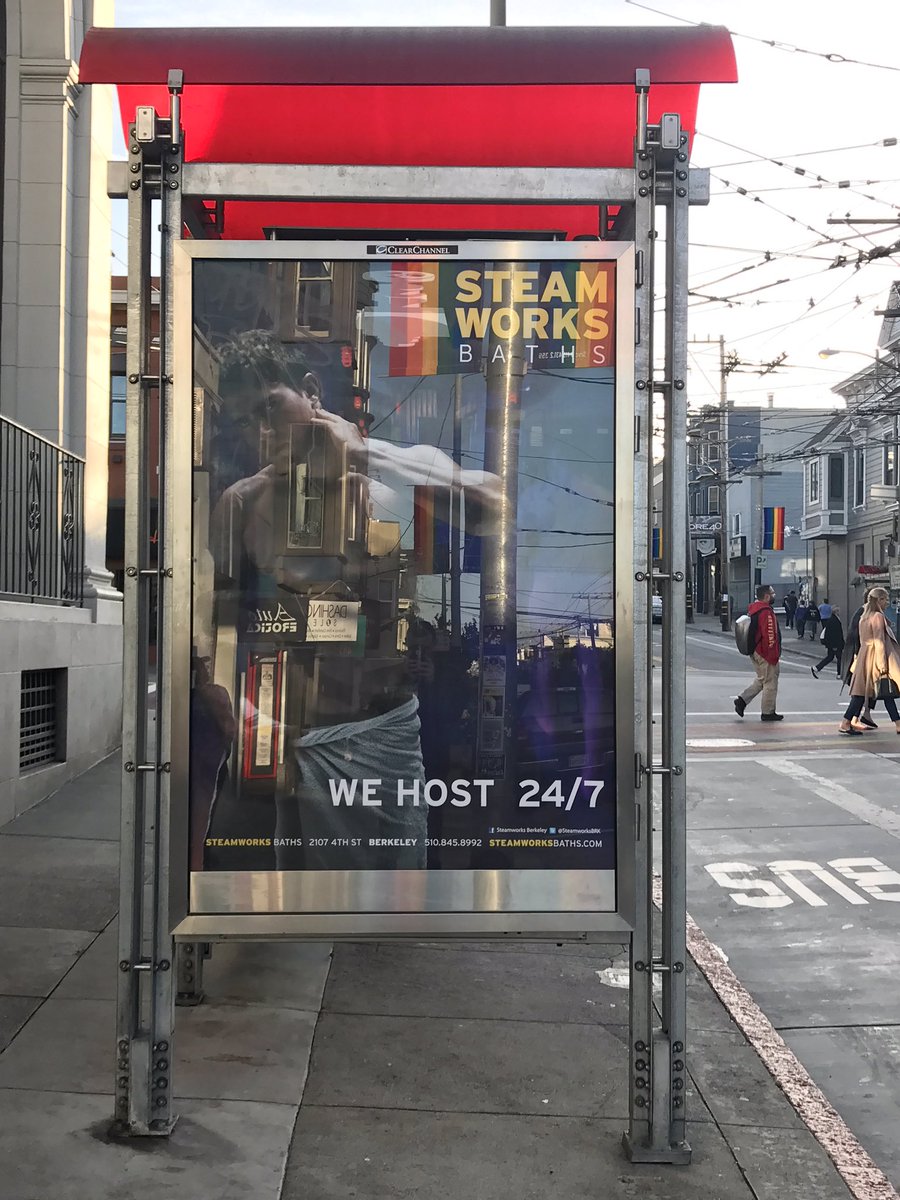 SteamworksBRK's tweet photo. Have you seen our ads in the Castro? #WeCanHost #PrideMonth #SFCastro https://t.co/0HqdmJmryj