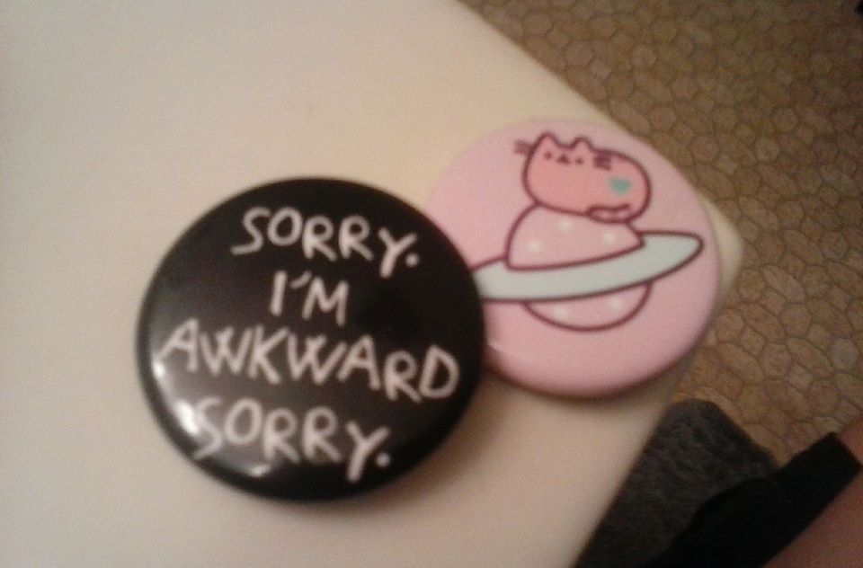 RJCity95's tweet photo. Took a shopping trip w/ Mom today~ Spent about an hour in Hot Topic :3 Bought some stuff, including these 2 pins! ^^ #SorryImAwkwardSorry https://t.co/KeHgFSNnJB
