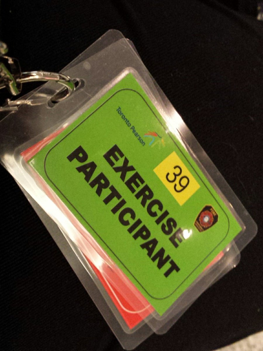 #YYZEmergex THIS IS AN EXERCISE Got my green card. Drat, I was hoping to play an injured passenger.