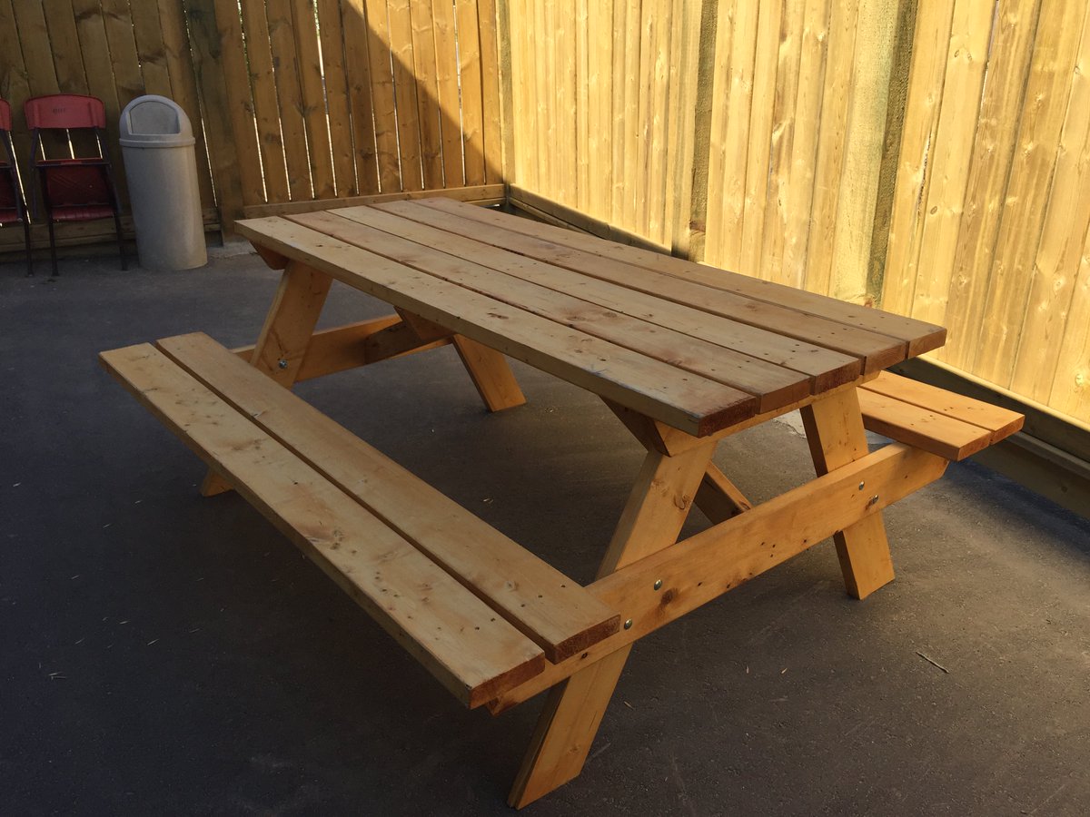 We are SO enjoying the picnic table, constructed and donated by Patti &amp; Steve Wilson, and a young helper.  Thank you!