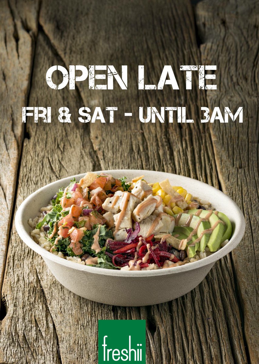 133_queen's tweet photo. Hey #pei what are YOU doing tonight? @freshii is open late in Charlottetown! #freshii #mmm #pei https://t.co/lwC6jpDTvM