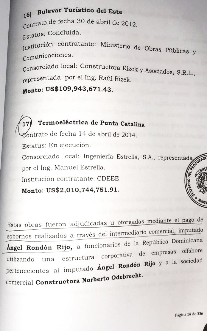 MartePiantini's tweet photo. Página 14 del escrito de acusacion,firmada por el procurador;ahora él mismo dice: no hay irregularidad en Punta Catalina. ¿le llamó Danilo? https://t.co/JMKmbISOoU