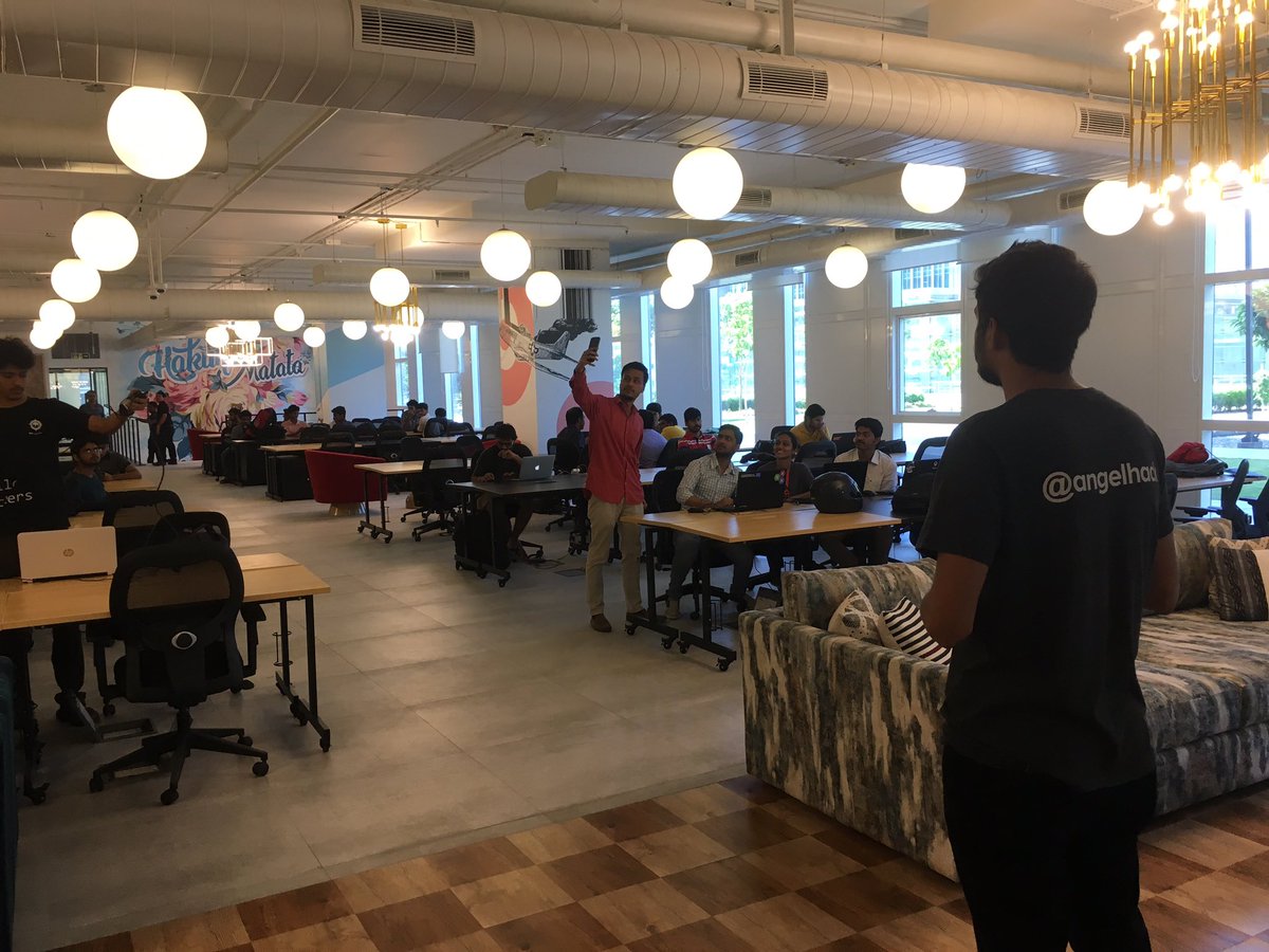 narayananratish's tweet photo. Our @AngelHack ambassador is excited to kickoff #angelhackbangalore #AH10 #Hackathon #Bangalore @CoWrksCommunity https://t.co/FhQvhnu4nY