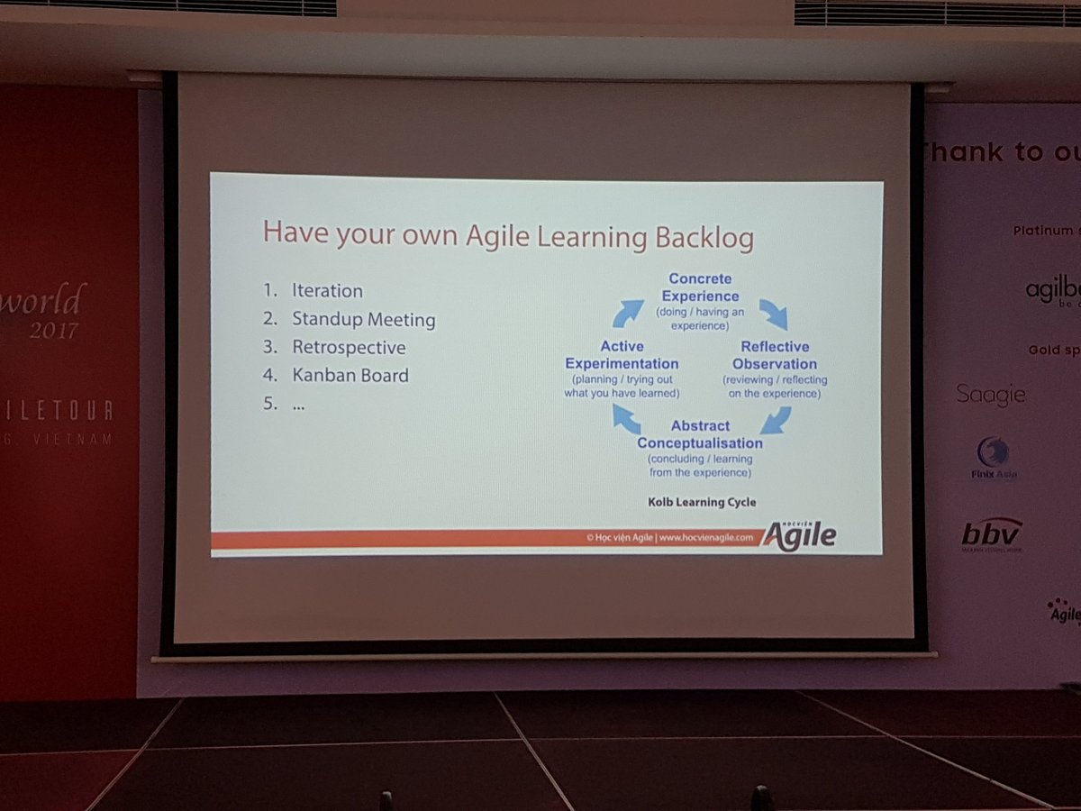 agilemontreal's tweet photo. Le backlog d'apprentissage agile #atwdanang https://t.co/ALldM9eWpJ
