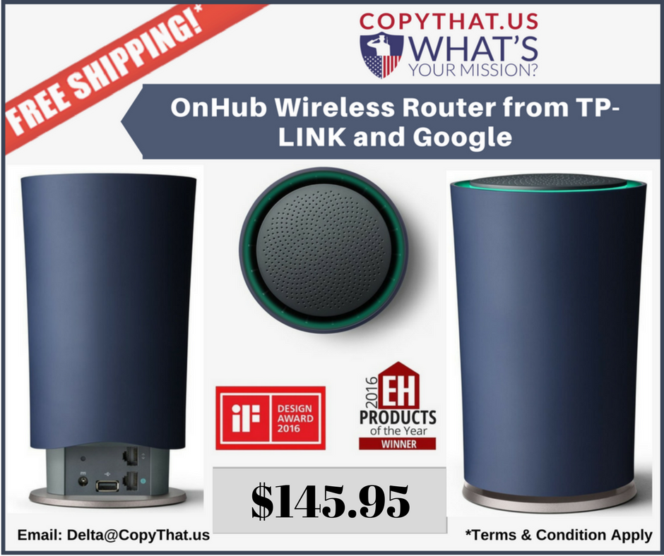 Copy_That_US's tweet photo. #OnHub #Wireless #Router from TP-LINK and Google #WirelessRouter https://t.co/vlPHk8E2gj https://t.co/P8LJVYHfr4