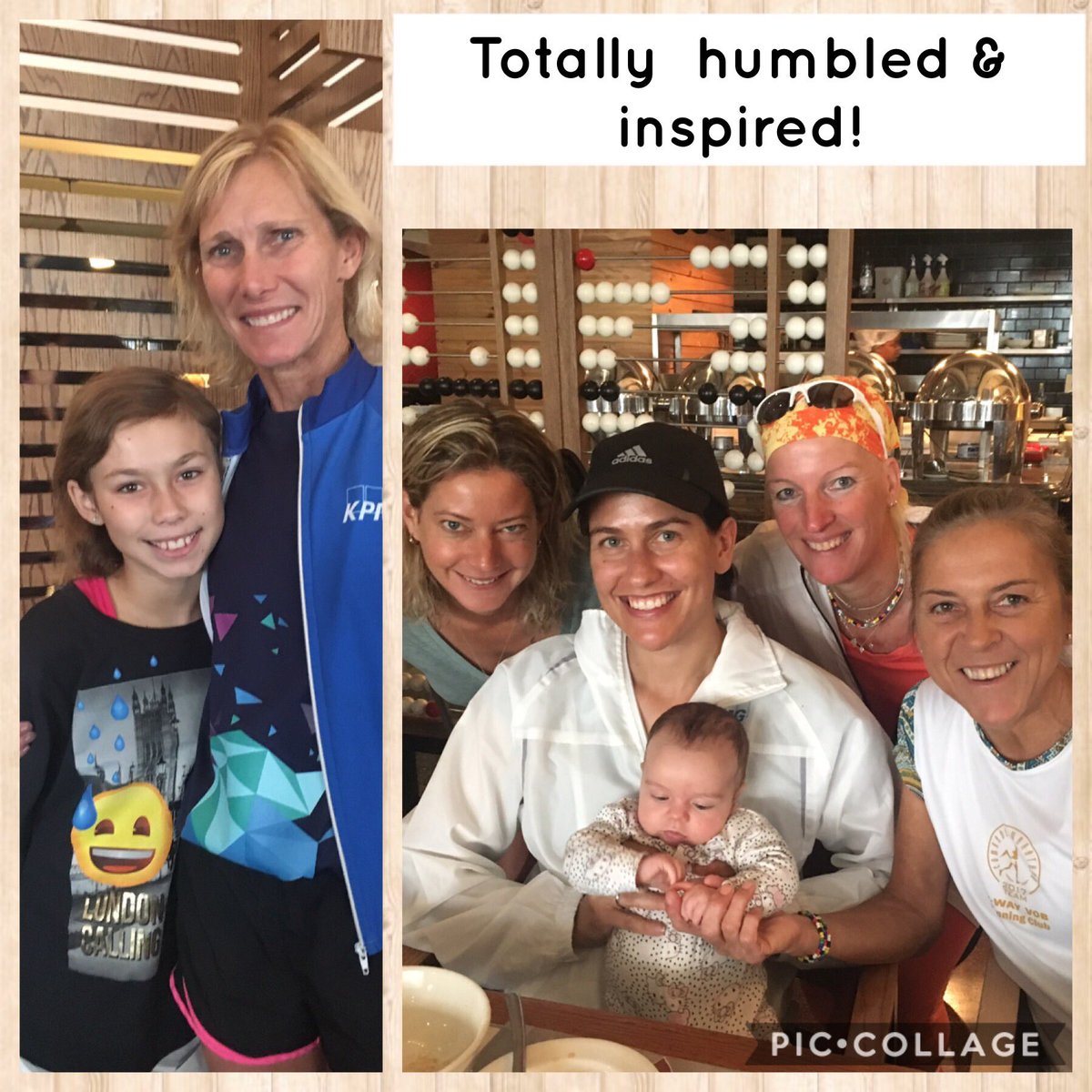 KathleenMcQ's tweet photo. What an amazingly inspiring breakfast with @ReneKalmer @11Caz11 @steftom21 & bumping into @colleendereuck! @ComradesRace #Zinikele #TopElite https://t.co/WkaZotoIwQ