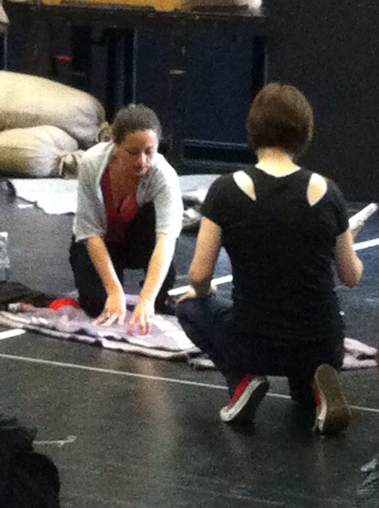 Musikdramaturg's tweet photo. #Carmen F. Rabl beim Kartenlegen auf der offenen Probe mit der Regisseurin A. Nicklich #TheaterfestKO https://t.co/j9GNlIeKgr