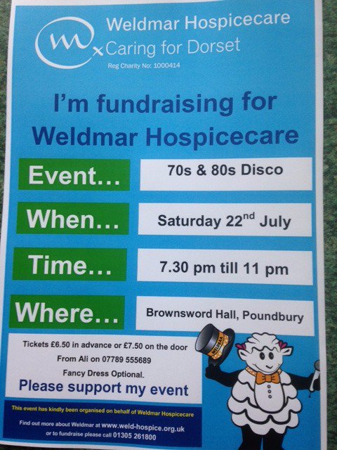 #70s &amp; #80s disco coming up!  Get your tickets from me just £6.50 in advance! #poundbury @weldmar @WessexFM  cash bar on the night