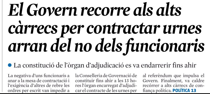 txellborras's tweet photo. La informació de @LaVanguardia és falsa. Sempre hem dit que no posarem els treballadors públics en risc o en una situació compromesa (1/2) https://t.co/N22jzmBT8z