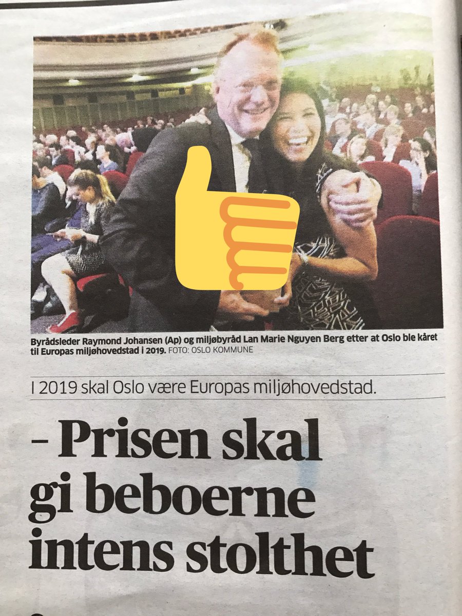 Stolt Oslo-borger i dag! Grattis med prisen Europas Miljøhovedstad. #Oslo viser vei!