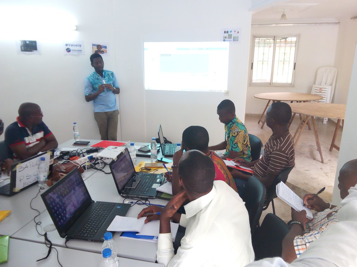 VoiceUpCI's tweet photo. En ce jour débute au @VoiceUpCI MediaLab d'@InternewsCI  la formation en médias sociaux de 10 OSCs de l'intérieur du pays. #VoiceUp https://t.co/UXrVdVn5Sf