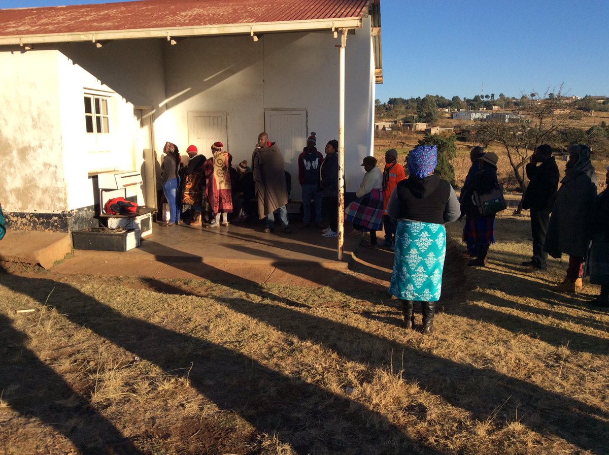 hoomy50's tweet photo. Observing #LesothoVotes2017 in #Pitseng #Leribe District. Calm and orderly. Good job @IEC_Lesotho https://t.co/mOx7v6Jjep