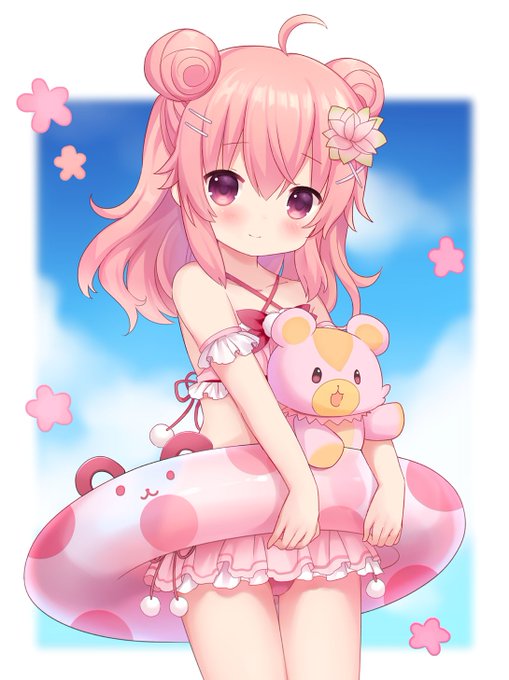 水着クルクマちゃん
 #気温が高いので気が早いが水着絵が見たい
#花騎士 #フラワーナイトガール 