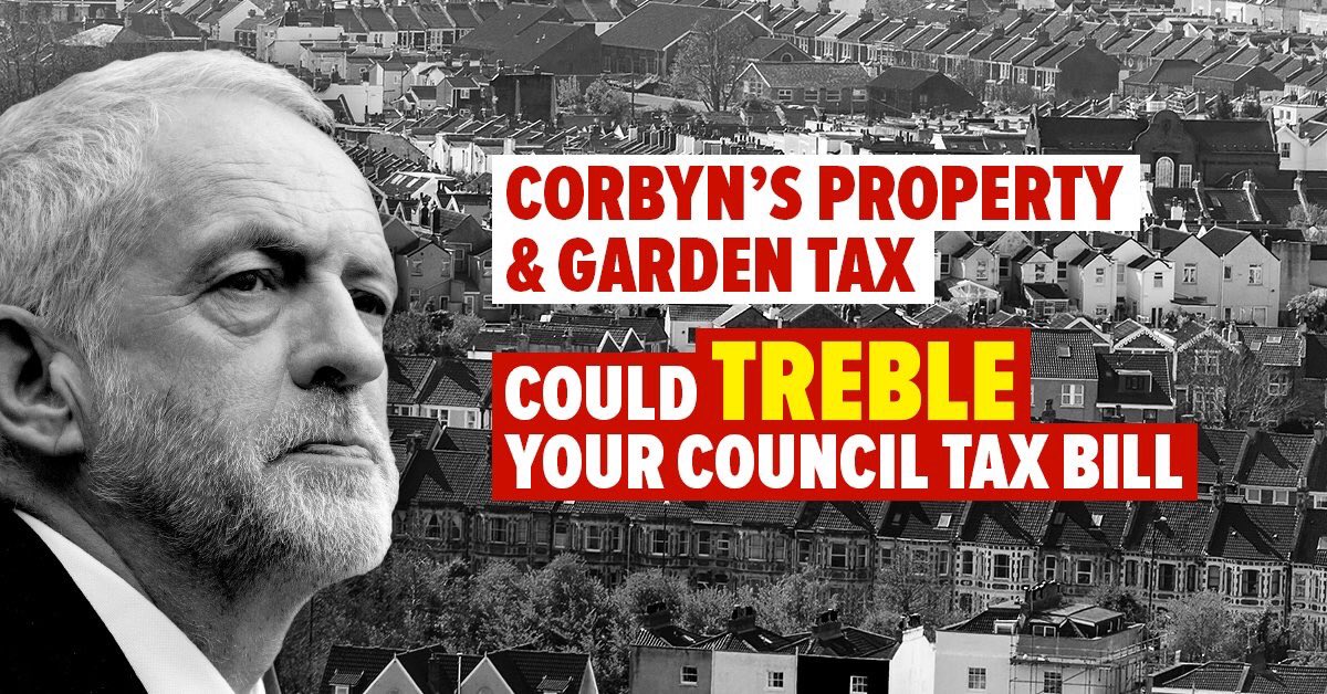 Conservatives's tweet image. Corbyn’s Property &amp;amp; Garden Tax-backed by the Lib Dems-will hit families across England with huge council tax hikes: conservatives.com/sharethefacts/…
