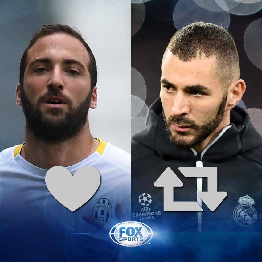 FOXSportsMX's tweet photo. ¿TÚ QUÉ HARÍAS?

Si solo pudieras fichar uno de estos dos finalistas de la #ChampionsxFOX ¿A cuál eliges?

RT: BENZEMA
MG: HIGUAÍN https://t.co/9w0qhbRpJz