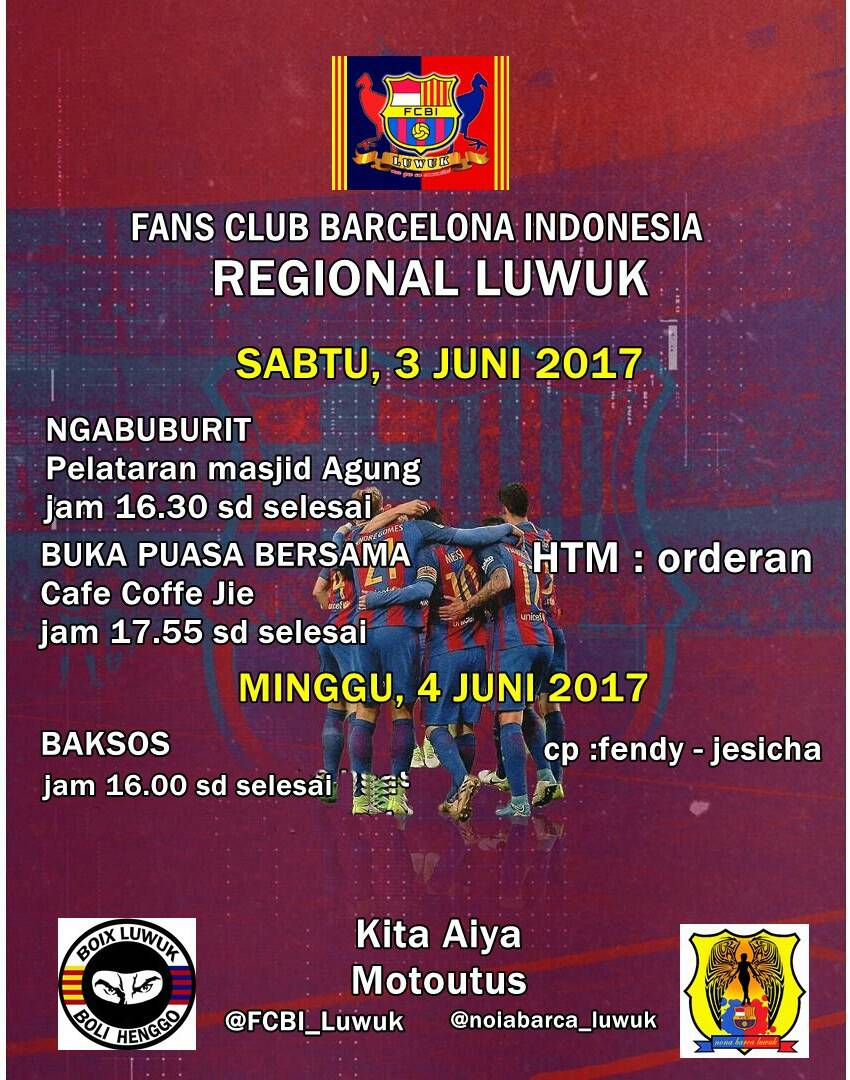 [LUWUK]
#Kopdar
- Ngabuburit
- Buka Puasa Bersama
 <a href="/Cafe/">CafeGirl ☕</a> Coffie Jie, Sabtu, 3 Juni 2017, OG : 16.00 Wita - selesai.
#KitaAiyaMotoutus