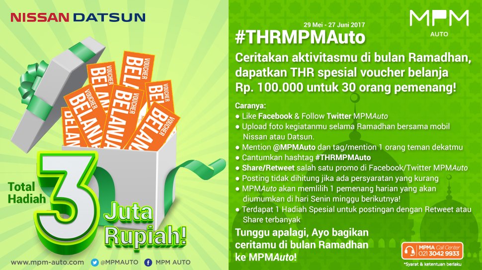 MPMAuto's tweet photo. MPMAuto bagi2 THR senilai 3 Juta Rupiah! Ayo simak gambar berikut dan ikuti #THRMPMAuto https://t.co/Wdx942VN65