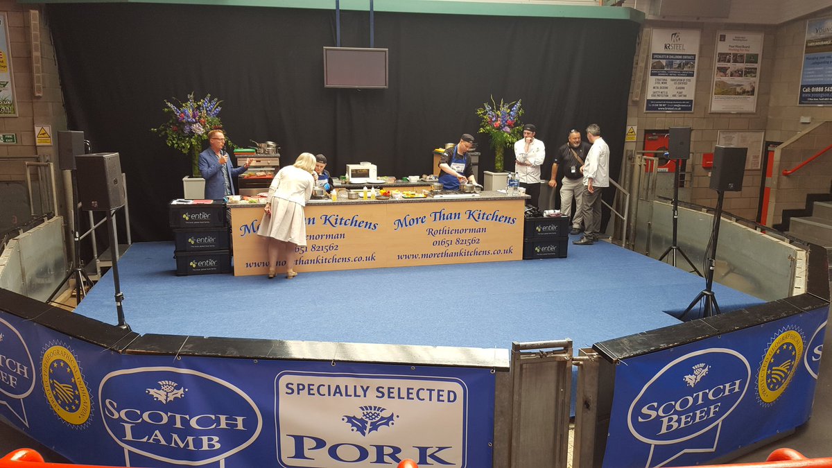 qmscotland's tweet photo. Second round of the Young Chef competition @TasteOfGrampian with @bryanb1965 and Lady Claire Macdonald. Good luck to all! #BuyScotch https://t.co/fYyCeCTDaO