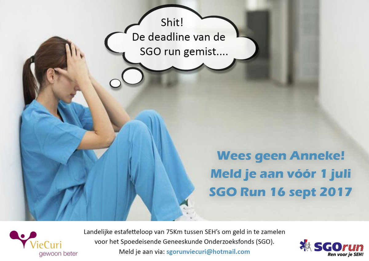 Help jij mee het spoedeisende geneeskunde onderzoek te versterken? Meld je dan aan voor de SGO-RUN <a href="/SGOfonds/">SGOfonds</a> #teamVieCuri