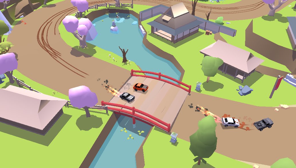 Fukui Gardens; Possibly the prettiest #SkidStorm track yet. #lowpoly #screenshotsaturday