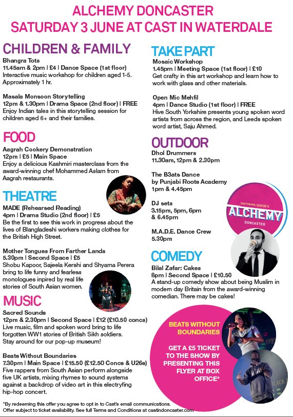 castindoncaster's tweet photo. The UK's largest South Asian arts festival is here &amp; sun is out! Dhol Drummers kick off #AlchemyDoncaster at 11.30am &amp; it goes until late! https://t.co/w4LJw5HoLE