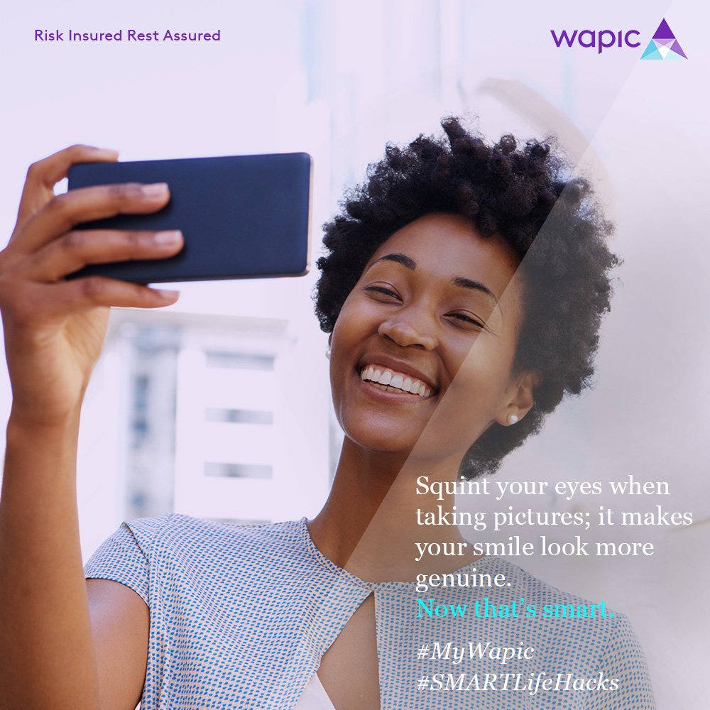 coronation_ng's tweet photo. Squint your eyes when taking pictures; it makes your smile look more genuine.
Now that’s smart.
#MyWapic #SMARTLifeHacks #InsureWithWapic https://t.co/2izX9hFjqA