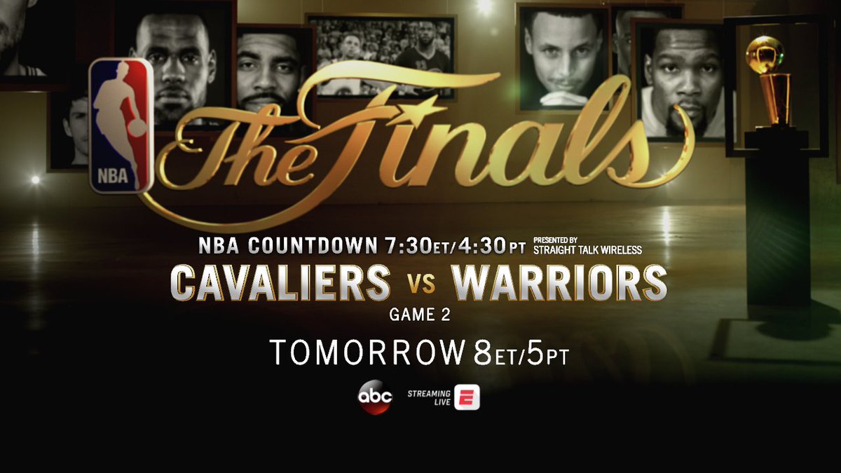 Game 2 of the NBA Finals Game tomorrow at 8pm on ABC Game 2 of the NBA Finals Game tomorrow at 8pm on ABC