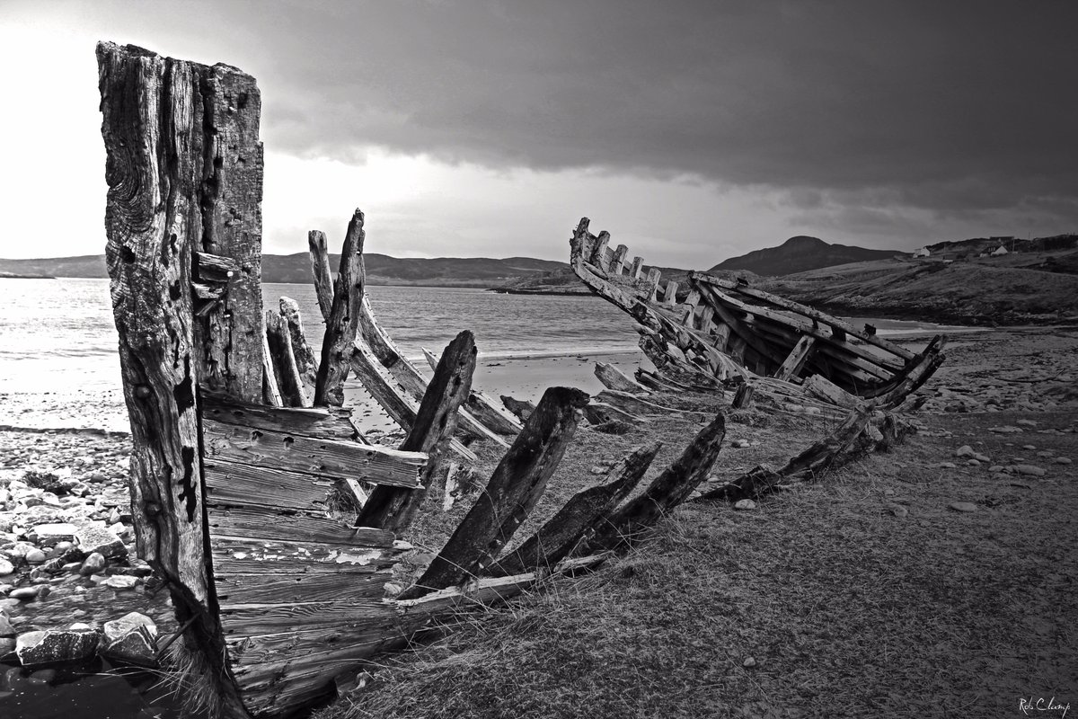 'Bleached'. The bleached remains of a fishing boat, a reminder of subsistence living. Melness, north Sutherland. #ThePhotoHour #Scotland