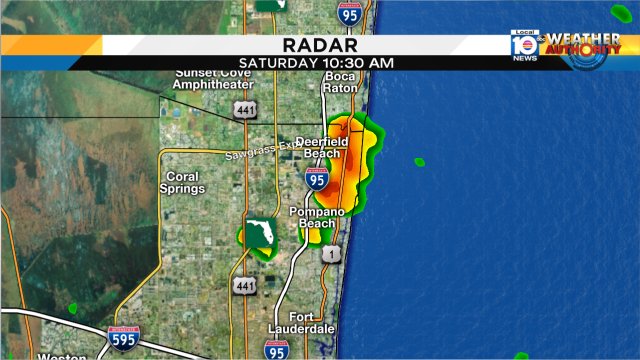 Heavy showers now impacting Pompano Beach up to Deerfield Beach #Broward #Flwx #rainySaturday https://t.co/L1OGaGqlDG