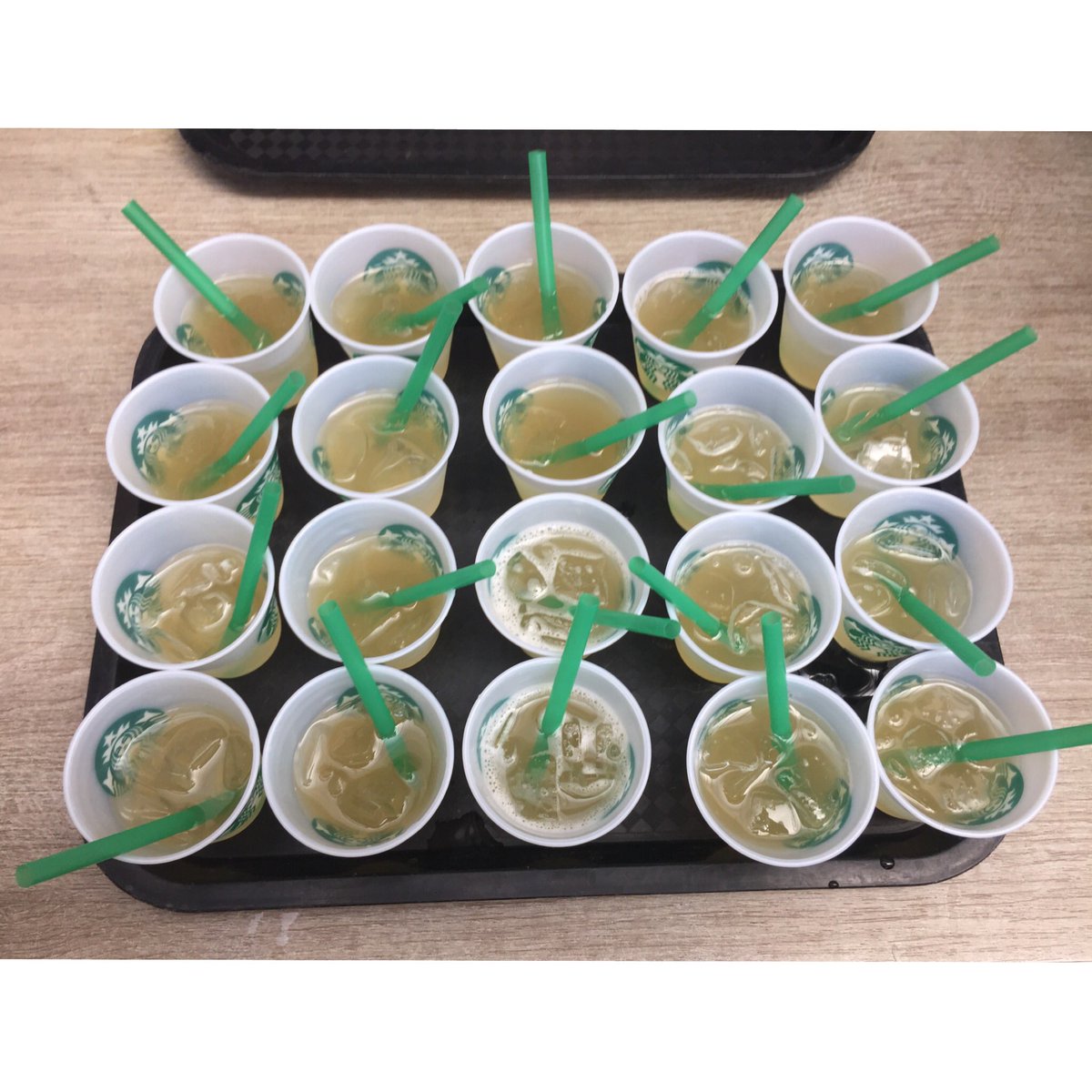 Iced peach green tea samples are going out! Really refreshing on a sunny day like today come try them for yourselves! #starbucks #Chelmsford
