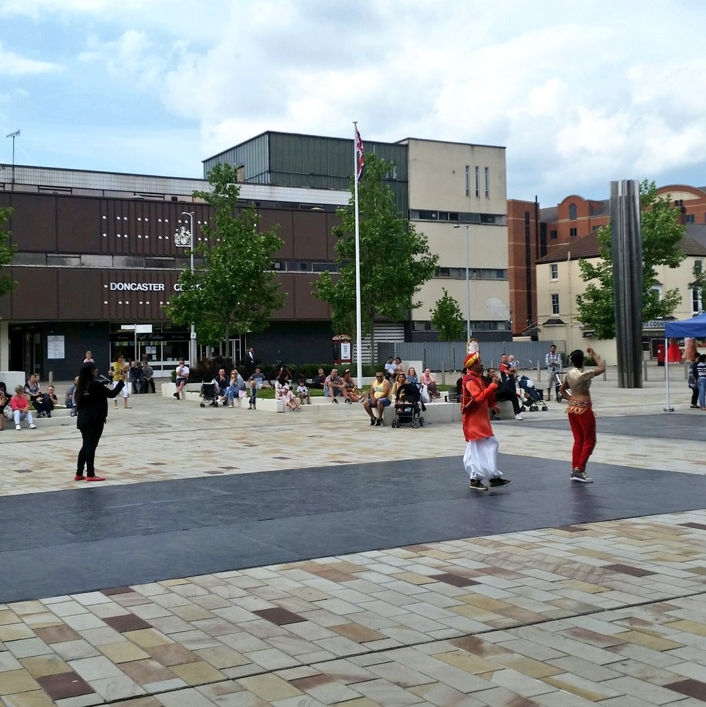 castindoncaster's tweet photo. Impromptu Bhangra Dancing in Sir Nigel Gresley Sq right now! C'mon Doncaster, come join us #AlchemyDoncaster #doncasterisgreat https://t.co/VaGAGD7KZv