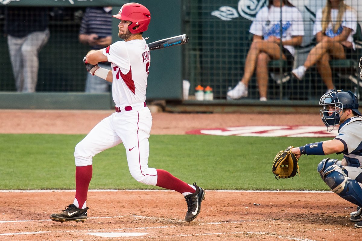 RazorbackBSB's tweet photo. Some of the best photos from last night's regional win over Oral Roberts. #OmaHogs 

📸-> https://t.co/byybqxGPIz https://t.co/EVRlYmGpFV