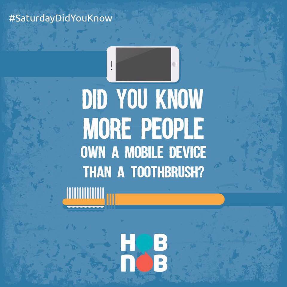 Hobnobspace's tweet photo. There are 7 billion people in the world. About 4 billion own a smartphone whereas only 3.5 billion own a toothbrush. #AnAppForYourEvent https://t.co/BLeNXGMF7x