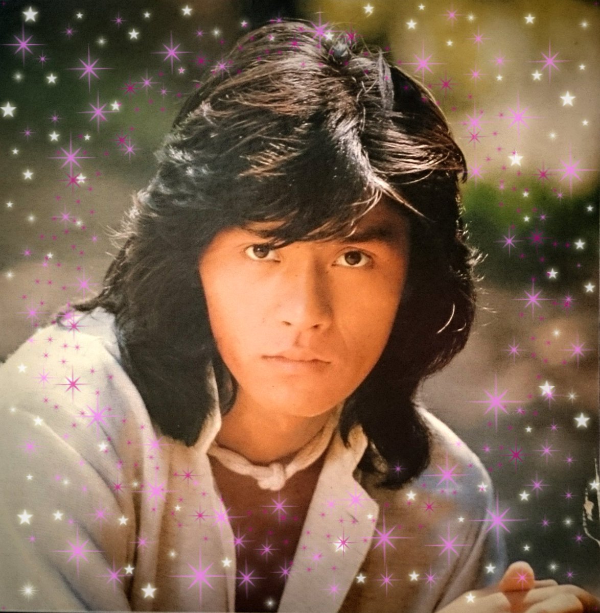 تويتر ミール على تويتر Umemao1ninjinte 私のアイコンも若き獅子たちの頃にでたベスト盤のジャケで裏面のショットです カッコいい 加工した画です 西城秀樹 T Co Q8ntlvpvio