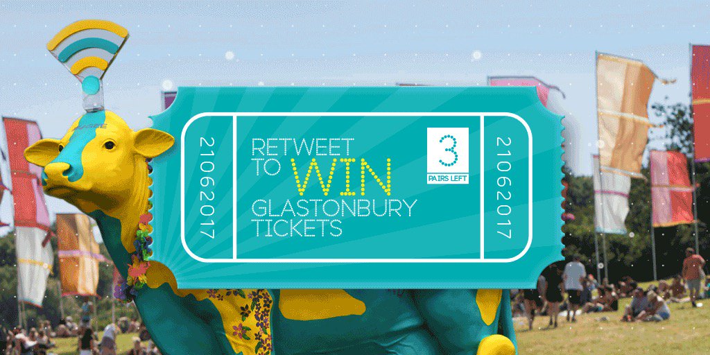 #WIN TICKETS TO #GLASTONBURY. RT to win. There will be not 1, but 3 winners tomorrow! 😀 #GetIntoGlasto