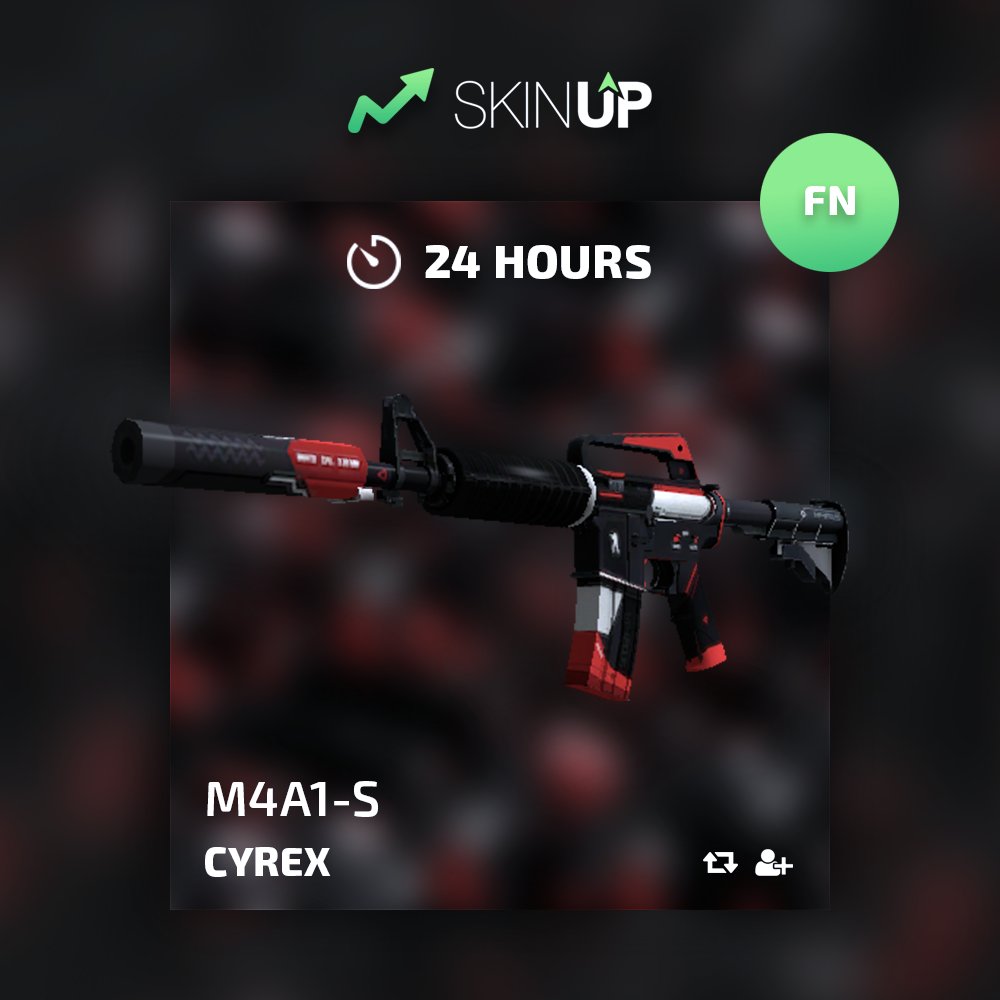 skinupgg's tweet photo. 👄 M4A1-S | CYREX (FN) DAILY GIVEAWAY

* FOLLOW @skinupgg
* RETWEET
* LIKE
* GO TO https://t.co/z2G0XSk2s4 https://t.co/Js4f9YeaUV