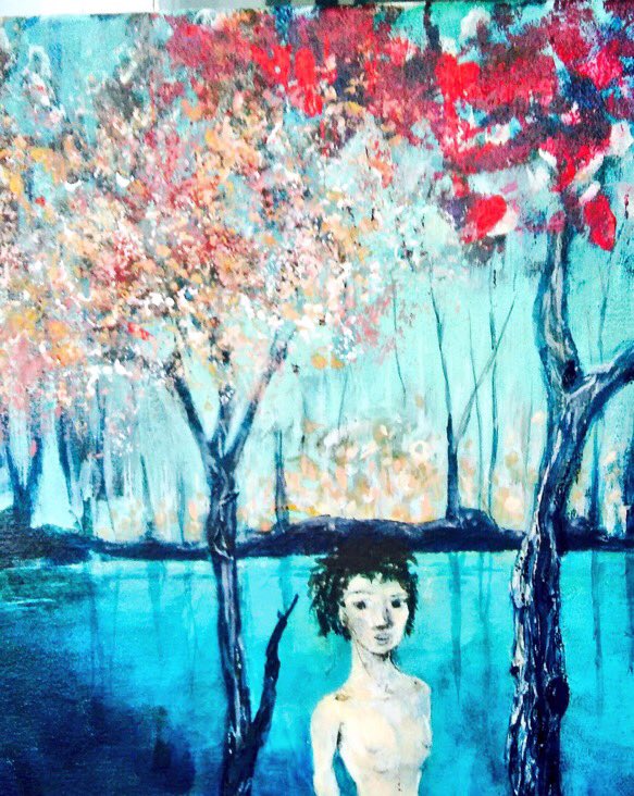 claudine_sc's tweet photo. 'Springtime in Love' went to a new home last night. #Toronto #Art #Artist #InspireLove #GoodCause #WeAreFamily https://t.co/q5xpQTOB1o