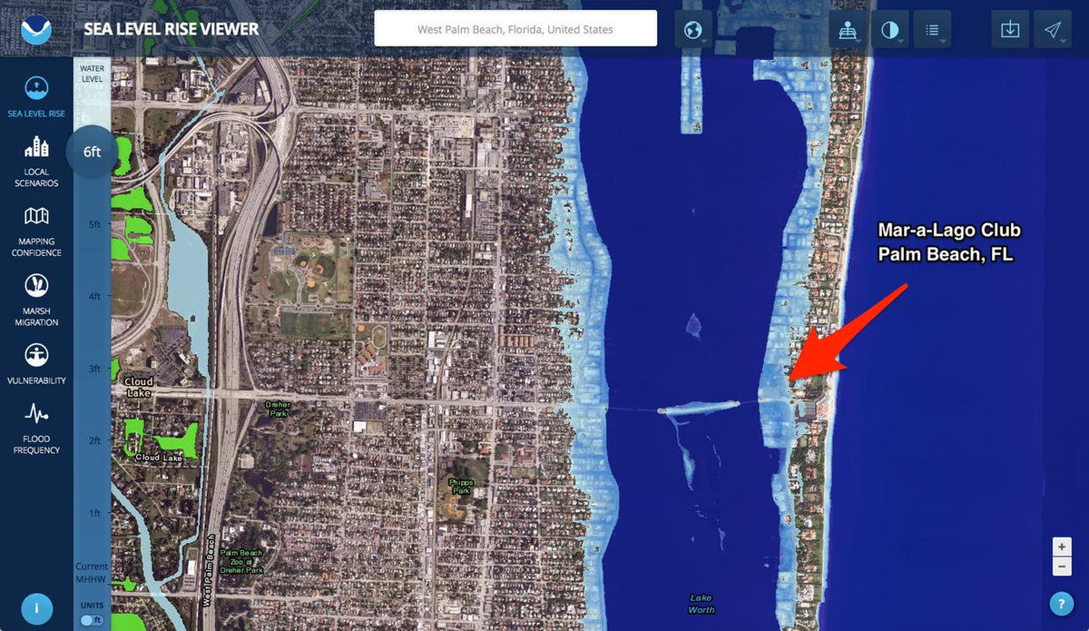 twitofgus's tweet photo. Lots of Trump Properties Could Be Underwater Due to Rising Sea Levels. Maps by @jacsrons @inversedotcom https://t.co/c73Cqq8O9x https://t.co/Aa48k6IS69