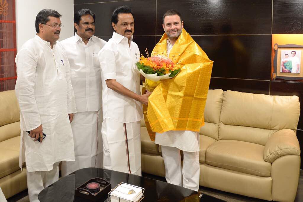WithCongAssamNE's tweet photo. AssamPCC: RT INCIndia: Congress Vice President Shri #RahulGandhi with mkstalin at his residence Udhaystalin #HBDKa… https://t.co/1eKMZIYDfO