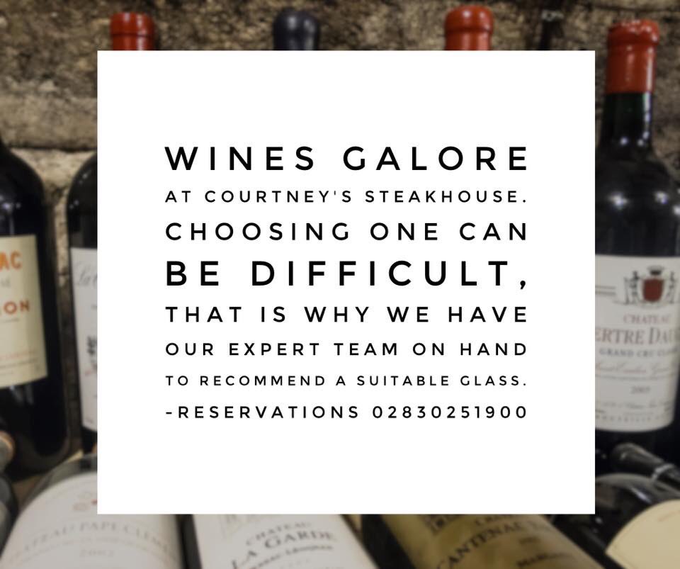 CourtneysSteak's tweet photo. Having the best steaks in Newry means we need to have the best wine to compliment. Luckily we have both. Reservations 02830251900 https://t.co/BnEi6Ni2Dz