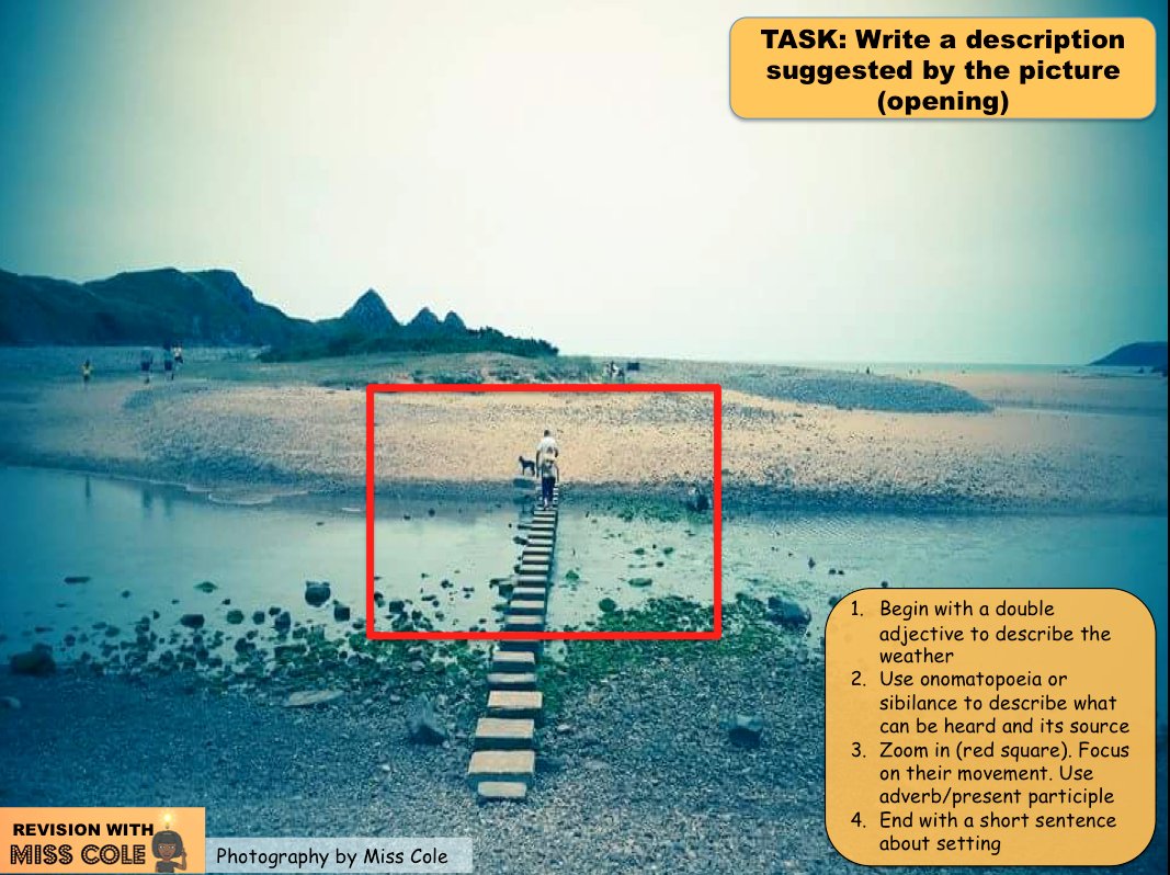 happyteacherhub's tweet photo. Paper 1 Q5 starter #gcse #gcseenglish #teamenglish #revision #creative #writing @books4kooks @Team_English1 #revisionwithmisscole https://t.co/O9Tjek613Z