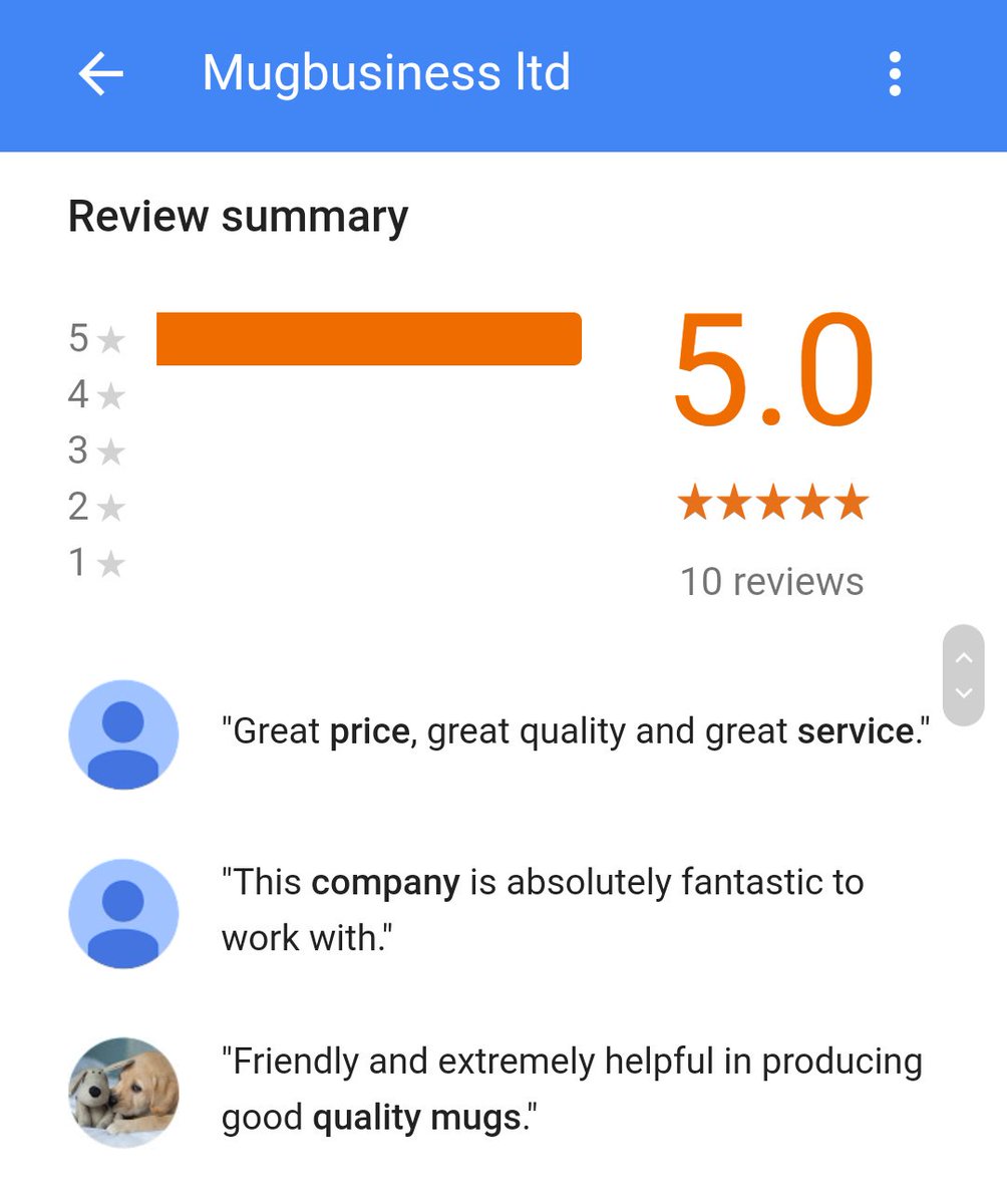 Please take a look at what our customers are saying about us 🖒😊 Thank you.
<a href="/mugbusiness/">www.mugbusiness.com</a>