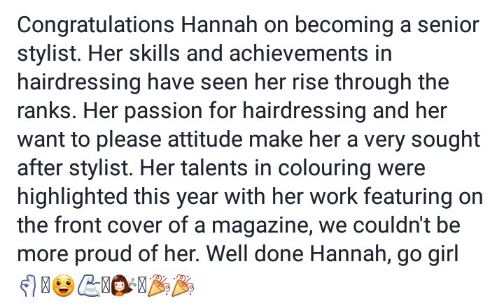 BolderoFilby's tweet photo. Congratulations Hannah on becoming a senior stylist. So proud of your achievements so far xx #hairdressing #Kingslynn https://t.co/t8fdIw05fY