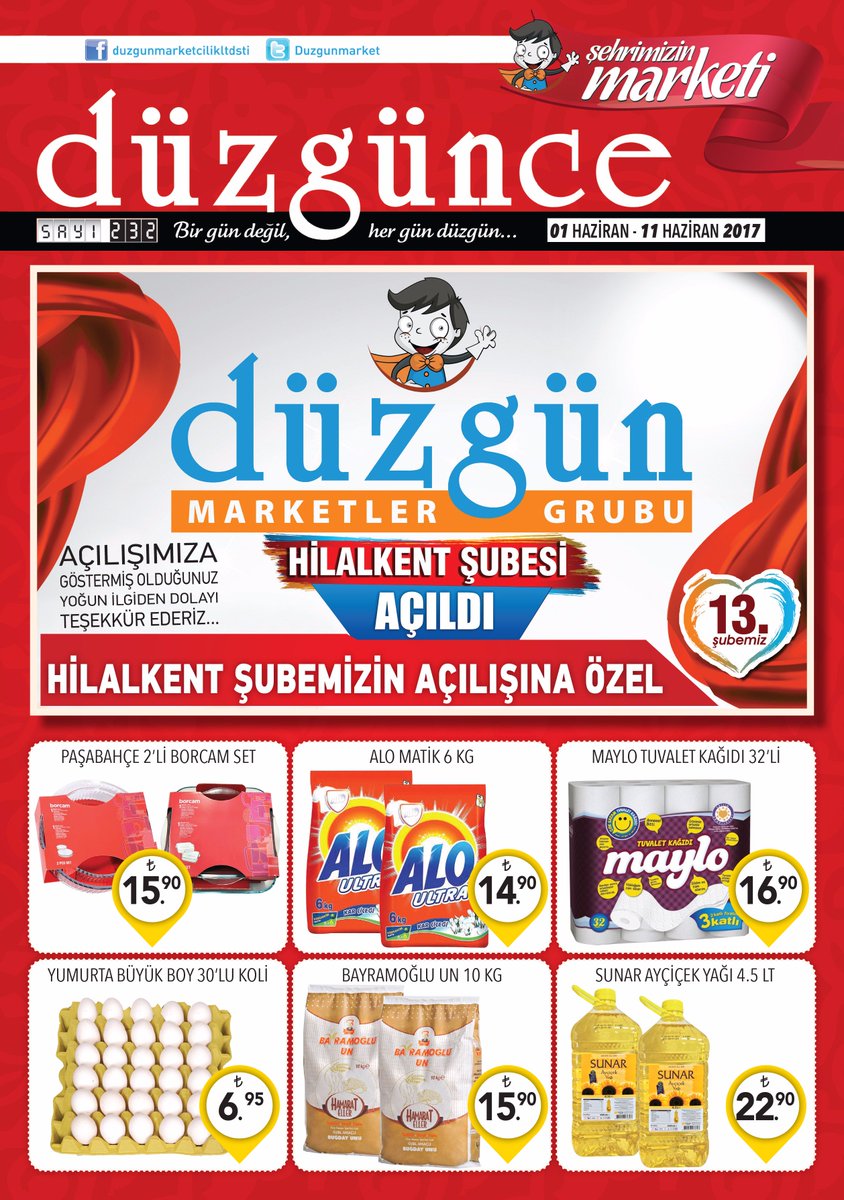 Hilalkent Düzgün AVM'ye özel İndirimler
Fırsat Ürünlerini Kaçırmayınız
01-11 Haziran
Düzgün Marketler Grubu
#market #erzurum #alışveriş