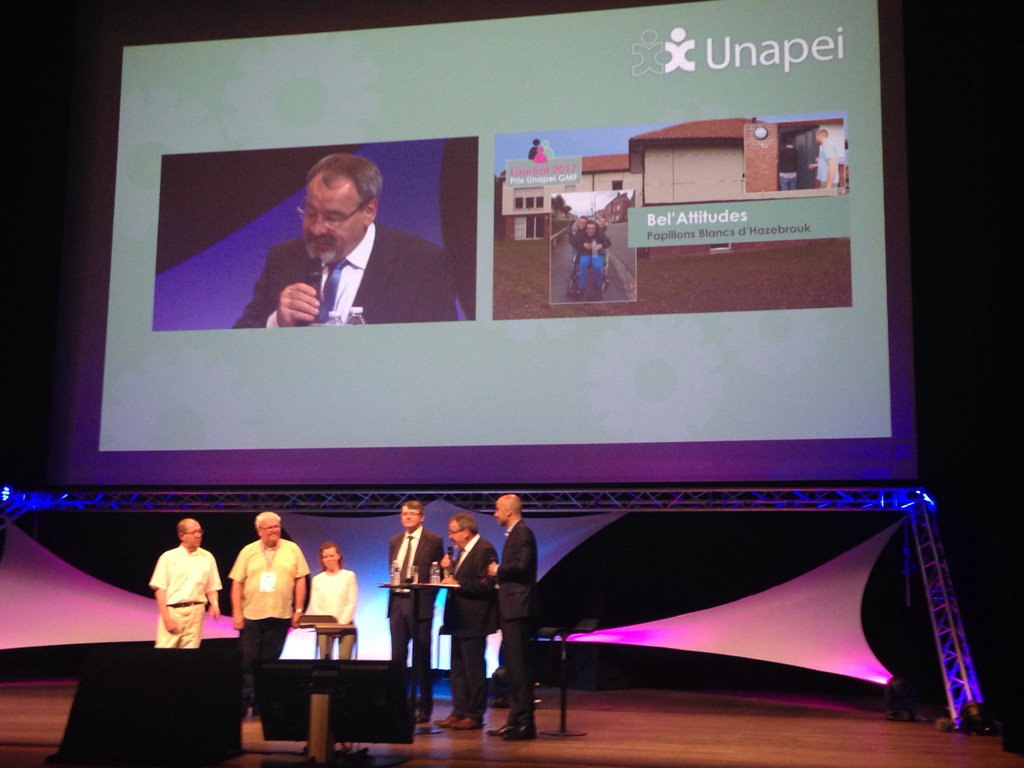Unapei_infos's tweet photo. #congresunapei Bravo aux Papillons Blancs d'Hazebrouck et Bel'Attitudes lauréat du Prix Unapei GMF !@GMF_assurances https://t.co/bkGEEQOSgq