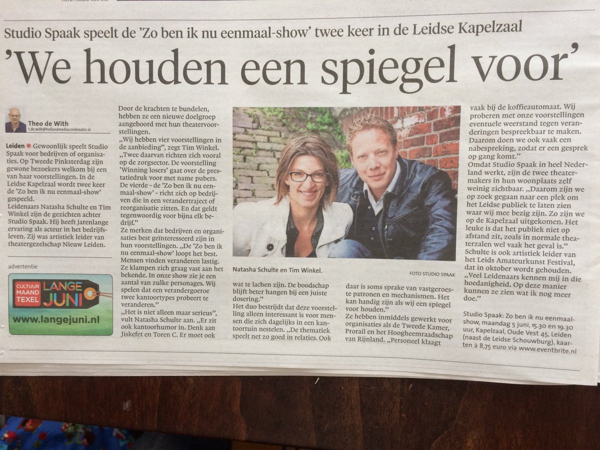Vandaag staan we in de krant! #trots