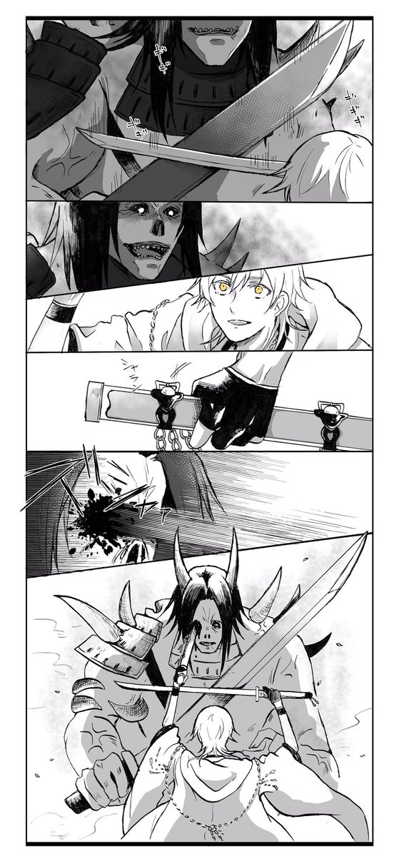 刀を常に手持ちしている鶴丸は、戦う時に鞘も使って戦いそうだなーと、軽傷は本体ってよりも鞘が傷付いての軽傷だとの勝手な想像です。
(⚠️流血・暴力表現有り) 