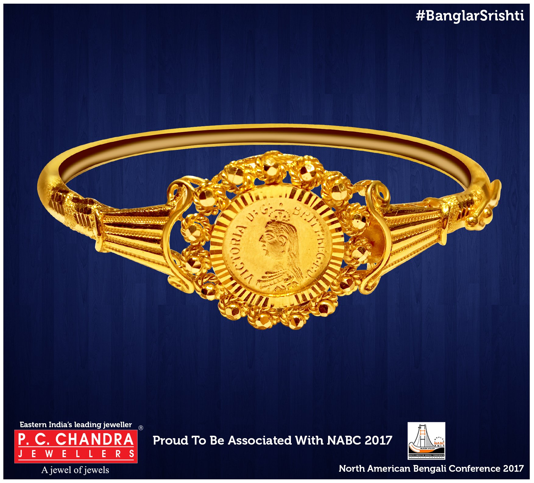 Purchase sophisticated gold bracelet from PC Chandra online