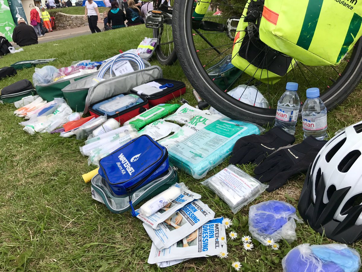 stjohnambulance's tweet photo. I'm here as a cycle responder. We ride specialised mountain bikes with ~50kg of kit: everything from oxygen and a defib to wound care items! https://t.co/q65RUhoH3C