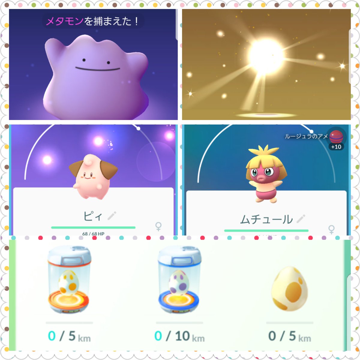 どんちゃん ポケ活 メタモン久々にget ピィやムチュール久々に孵化 そして久々に10キロたまごget 何が孵化するか楽しみ ポケモンgo ポケモン ベビーポケモン ピィ ムチュール 10キロたまご